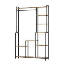 Load image into Gallery viewer, Large Plant Stand Indoor With Grow Light, Tall Plant Shelf, 8 Tiered Heavy Duty Metal Plant Stand, Square Flower Stand Display Rack For Living Room - Walnut / Black