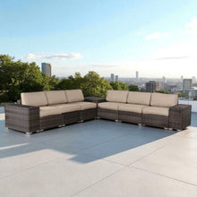 Load image into Gallery viewer, Elegant Outdoor Rattan Wicker 6 Person Seating Group With Cushions