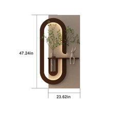 Load image into Gallery viewer, Adjustable LED Sandstone Wall Decor With Simulated Plants 3D Art Sculpture, Glass Vase & Rabbit Statue, Remote Control - Light Coffee