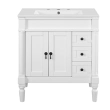 Load image into Gallery viewer, Bathroom Vanity With Ceramic Sink, 2 Doors 3 Drawers, Soft Close Design