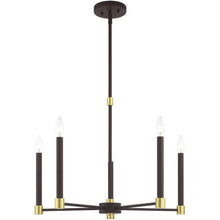 Load image into Gallery viewer, 20'' Five-Light Dimmable Chandelier With Shades - Bronze