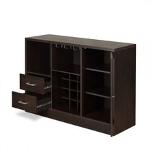 Load image into Gallery viewer, Solid Wood Frame With Five Shelves And Two Drawers - Espresso