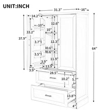 Load image into Gallery viewer, Tall Bathroom Storage Cabinet With 2 Doors And Drawers, Adjustable Shelf