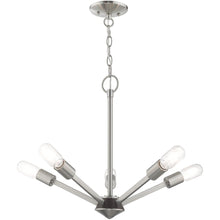 Load image into Gallery viewer, Five-Light 18'' Dimmable Chandelier With Shades - Nickel