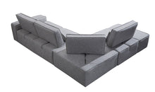 Load image into Gallery viewer, Polyester Modular L Shaped Four Piece Corner Sectional - Light Gray