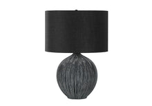Load image into Gallery viewer, 23" Ceramic Round Table Lamp With Black Drum Shade - Black