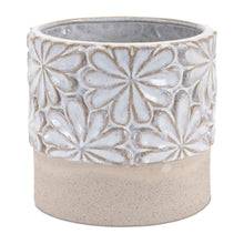 Load image into Gallery viewer, Leaf Round Pot Planters (Set of 2) - Beige / Gray