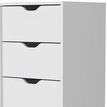Load image into Gallery viewer, Manufactured Wood Five Drawer Narrow Dresser - White