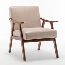 Load image into Gallery viewer, Mid Century Modern Accent Chair With Solid Wood Frame And Extra Thick Backrest