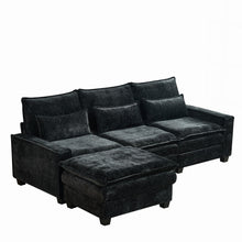Load image into Gallery viewer, Modern Comfy L Shaped Sectional Sofa With Movable Ottoman