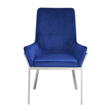 Load image into Gallery viewer, Upholstered Velvet Dining Side Chairs (Set of 2) - Blue / Silver