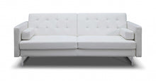 Load image into Gallery viewer, Faux Leather Sofa With Silver Legs - White
