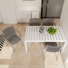 Load image into Gallery viewer, 4 Piece Stackable Single Chairs With Vertical Stripe Design For All Weather