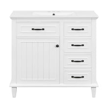 Load image into Gallery viewer, Modern Bathroom Vanity With Sink Top, Flip Drawers, Adjustable Shelf