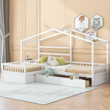 Load image into Gallery viewer, L Shape Platform Bed With 3 Storage Drawers