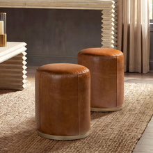 Load image into Gallery viewer, Nico - Round Ottoman Stool - Brown