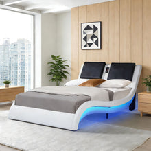 Load image into Gallery viewer, Platform Bed Frame With LED Lighting, tooth Music, Vibration Massage