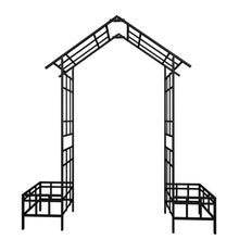 Load image into Gallery viewer, Garden Arch With Adjustable & Climbing Plants Support - Black