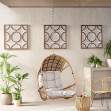 Load image into Gallery viewer, Outdoor / Indoor Wicker Hanging Chair With 8Ft Chain - Light Brown / Beige