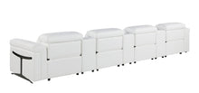 Load image into Gallery viewer, Top Grain Leather Reclining Metal USB Sofa (720378) - White