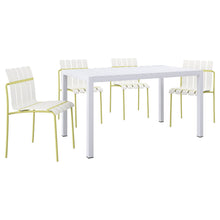 Load image into Gallery viewer, 4 Piece Set Of Modern Color Block Designed Single Chairs With Long Table