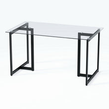 Load image into Gallery viewer, 55" Glass And Metal Dining Table - Clear