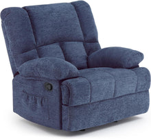 Load image into Gallery viewer, Polyester Blend Manual Recliner (718702) - Blue