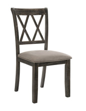 Load image into Gallery viewer, Upholstered Fabric Cross Back Dining Side Chairs (Set of 2) - Gray