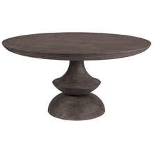 Load image into Gallery viewer, 60" Rounded Solid Wood Pedestal Base Dining Room Table - Gray