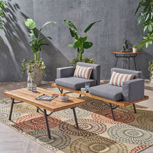 Load image into Gallery viewer, 2 Piece Patio Set With Loveseat And Coffee Table - Natural / Dark Gray