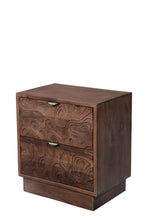 Load image into Gallery viewer, 26" Solid Wood Carved Abstract Two Drawer Nightstand - Brown