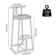 Load image into Gallery viewer, Modern Bar Stools With Backrest For Kitchen (Set of 3)