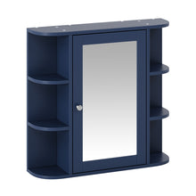 Load image into Gallery viewer, Bathroom Wall Storage Cabinet With Mirror And Adjustable Shelf, 6 Open Shelves