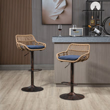 Load image into Gallery viewer, Modern Swivel Bar Stools Adjustable Counter Chairs With Footrest (Set of 2)