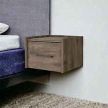 Load image into Gallery viewer, 10" One Drawer Faux Wood Floating Nightstand - Brown