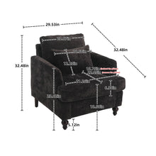 Load image into Gallery viewer, Modern Mid Century Wood Frame Armchair With Tufted Design