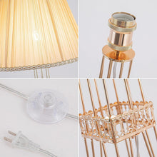 Load image into Gallery viewer, LED Light Changing Eiffel Tower Floor Lamp With Ivory Shade - Brass