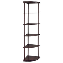 Load image into Gallery viewer, Corner Bookcase With 5 Shelves, Compact Design For Living Room - Cappuccino