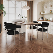 Load image into Gallery viewer, Contemporary Upholstered Armchair Dining Chairs With Metal Legs (Set of 2)