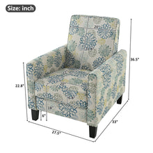Load image into Gallery viewer, Upholstered Push Back Recliner Chair For Living Room - Blue