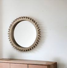Load image into Gallery viewer, 35" Abstract Wood Framed Accent Mirror - Brown