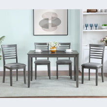 Load image into Gallery viewer, 5 Pieces Modern Dining Set, Rectangular Wooden Dining Table With 4 Upholstered Chairs