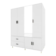 Load image into Gallery viewer, 71" Mirro Five Door Two Drawer Combo Dresser - White