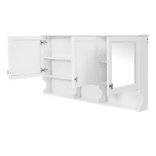 Load image into Gallery viewer, Wall-Mounted Mirror Medicine Cabinet With Adjustable Shelf And Open Shelves, Bathroom Storage Cabinet Over Toilet - White
