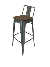 Load image into Gallery viewer, Solid Wood And Metal Low Back Bar Height Bar Chairs (Set of 4) - Brown And Gunmetal