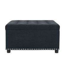 Load image into Gallery viewer, Square Tufted Storage Ottoman With Nailhead Trim