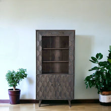 Load image into Gallery viewer, Three Tier Bookcase With Two Doors - Gray