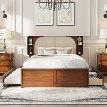 Load image into Gallery viewer, Headboard Bed With 2 Drawers And Trundle