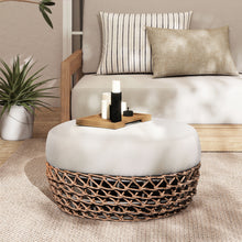 Load image into Gallery viewer, Willow - Round Upholstered Patio Ottoman