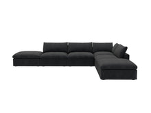 Load image into Gallery viewer, 2 Piece Living Room Set Blend Modular Sofa With Ottoman Storage - Black